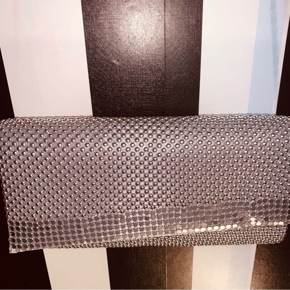 Chainmail Metal Silver Evening Bag 90s Vintage 1994 Like New - Picture 5 of 11